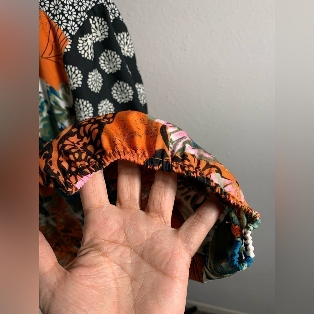 Tolani Monisha Mini dress tunic in an orange, pink and green floral pattern L - Picture 6 of 9